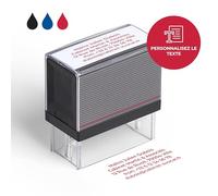 Cimpress Tampon Auto-Encreur Personnalisable avec Texte, Nom, Adresse ou Société, Grand Format 6,7 x 2,8 cm, Encre Rouge, Idéal pour Bureau et Usage Professionnel