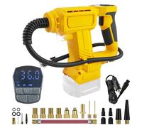cimsfcor Gonfleur de pneu sans fil pour batterie DeWalt 18V (pas de batterie), compresseur d'air portable avec jauges de pression numériques et éclairage LED, 120PSI Max pour voiture, moto, vélo