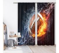 Cinbloo Boys American Football Curtains Rod Pocket Kids Sports Bedroom Decor Football Game Wall Decor for Men Teens Cool Art Printed Living Room Playroom Window Drapes Fabric 2 Panels 29W X 63L inch