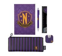 Cinereplicas Mercredi - Set de 5 Accessoires de Papeterie Académie Nevermore - Licence Officielle