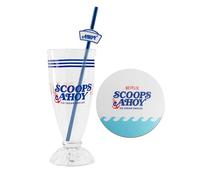 Cinereplicas Stranger Things - Scoops Ahoy Milkshake Paille en verre et métal - Licence officielle