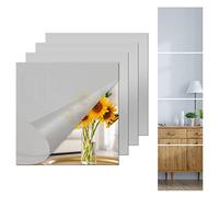 CINGHIA Miroir Adhesif Mural,Miroir Autocollant,4 Pièces Miroir Mural Acrylique,Miroirs Adhésifs Carrés pour Salle de Bain,Salon 20 x 20cm