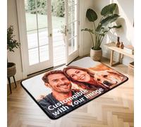 Cinknots Paillasson Personnalisé avec Photo Logo et Texte, Tapis Personnalisé Lavable en Machine Dos Antidérapant, Paillasson Personnalisable Idéal comme Cadeau pour Amis (120 x 60 cm)