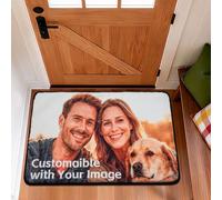 Cinknots Paillasson Personnalisé avec Photo Logo et Texte, Tapis Personnalisé Lavable en Machine Dos Antidérapant, Paillasson Personnalisable Idéal comme Cadeau pour Amis (40 x 60 cm)
