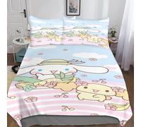 Cinnamoroll Housse De Couette, D Anime Parure De Lit Housses De Couettes Microfibre Avec Fermeture ¿¿Clair Et Taies D'oreiller Parure De Couette Respir
