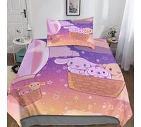 Cinnamoroll Housse De Couette, D Anime Parure De Lit Housses De Couettes Microfibre Avec Fermeture ¿¿Clair Et Taies D'oreiller Parure De Couette Respir