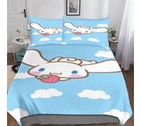 Cinnamoroll Housse De Couette D Imprim¿¿ Anime Parure De Lit Microfibre Fermeture ¿¿Clair, Housses De Couettes Avec D'oreiller Parure De Couette Pour Ad