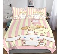 Cinnamoroll Housse De Couette D Motif Imprim¿¿ Anime Parure De Lit Housses De Couettes En Microfibre Avec Fermeture ¿¿Clai Parure De Couette Avec Taies
