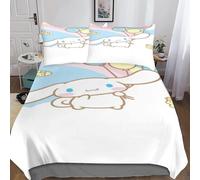 Cinnamoroll Housse De Couette Enfant De Anime D Imprim¿¿ Parure De Lit Housses De Couettes En Microfibre Avec Fermeture ¿¿Clai Parure De Couette Avec Ta