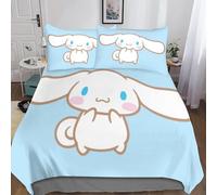 Cinnamoroll Housse De Couette Enfant De Anime D Imprim¿¿ Parure De Lit Housses De Couettes En Microfibre Avec Fermeture ¿¿Clai Parure De Couette Avec Ta