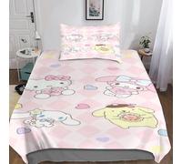 Cinnamoroll Housse De Couette Enfant De Anime D Imprim¿¿ Parure De Lit Housses De Couettes En Microfibre Avec Fermeture ¿¿Clai Parure De Couette Avec Ta