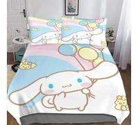 Cinnamoroll Housse De Couette Fille Avec Taies D'oreillers Parure De Lit Housses De Couettes Anime Microfibre Avec Fermeture ¿¿Clair Parure De Couette