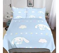 Cinnamoroll Housse De Couette, Housses De Couettes Pour Anime Avec Taies D'oreiller Microfibre Parure De Lit Parure De Couette Pour Enfants Adolescent