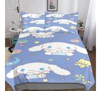 Cinnamoroll Housse De Couette, Housses De Couettes Pour Anime Avec Taies D'oreiller Microfibre Parure De Lit Parure De Couette Pour Enfants Adolescent