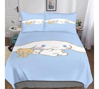 Cinnamoroll Housse De Couette, Housses De Couettes Pour Anime Avec Taies D'oreiller Microfibre Parure De Lit Parure De Couette Pour Enfants Adolescent