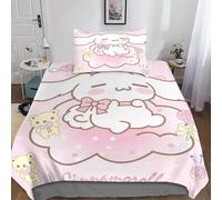 Cinnamoroll Housse De Couette, Housses De Couettes Pour Anime Avec Taies D'oreiller Microfibre Parure De Lit Parure De Couette Pour Enfants Adolescent