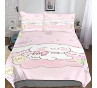 Cinnamoroll Sets Housses De Couettes Imprim¿¿E D,Parure De Lit Housse De Couette Anime Parure De Couette En Microfibre Avec Taies D'oreiller Pour Adole