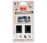 CINQ SUR CINQ Bracelet Anti-Moustiques Grafiti Noir - Waterproof - Efficace 30 Jours - Dès 3 Ans - Technologie Française
