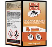Cinq Sur Cinq Recharge Liquide Pour Diffuseur Électrique Double Usage Anti-Moustiques 1 Pièce