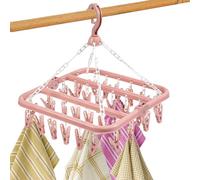 Cintre à chaussettes pour linge à séchage rapide, pinces à linge pliables pour vêtements, cintre de sèche-linge pliable multifonction avec 32 clips culottes, soutiens-gorge et serviettes