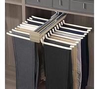 Cintre à Pantalons Coulissant, Porte-Pantalons Extensible Coulissant - Cintre de Placard à Fixation supérieure avec Double rangée de Rails amortisseurs, Barre de Valet à Bras 11/22 pour Le r