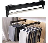Cintre à Pantalons escamotable, Barre de penderie Extensible et réglable - Organisateur de vêtements télescopique avec Rail Coulissant, Cintre à Pantalons Gain de Place, idéal pour Un rangem