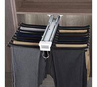 Cintre à Pantalons escamotable, Extensible et Coulissant, pour penderie - Barre de Valet Gain de Place avec Bras de 10/11/22 Pouces, Double rangée de Rails amortisseurs, Fixation latérale/su