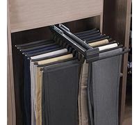 Cintre à Pantalons Extensible, Porte-Pantalons Extensible, Cintre Double rangée à Fixation supérieure avec Barres amortisseurs, Barre de Valet de Placard à Bras de 11/22 Pouces pour Pantalon
