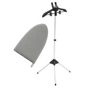 Cintre à Repasser Réglable en Aluminium avec Planche Pliable noire | Support Stable pour Défroisseur Vapeur, Hauteur Télescopique, Rangement Compact à Domicile Voyage en Voiture