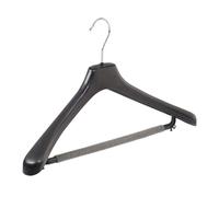 Cintre à vêtements, Robe, Manteau, Veste, Lot de 10 pièces, Plastique, Noir, Barre avec Mousse, Épaules Larges, Crochet tournant à 360°, 45 cm (LX45/BS_00/10)