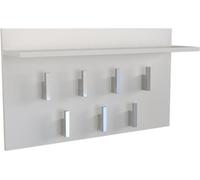 Cintre blanc avec tablette et 7 crochets – Modèle 2F | Couleur : blanc | Dimensions : 70 x 40 x 20 cm