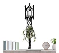 Cintre de en - Cadre de pot de fleurs suspendu en cordon de coton noué - Bois rustique - Organiseur de support de pot - Système d'accessoires d'affichage vertical esthétique vert