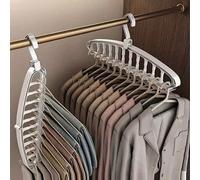 Cintre de vêtements pliable multifonction, organisateur d'armoire économisant l'espace, étagère à vêtements renforcée 11 trous, couleur déluxe noire. Décorations, décor de festival, décor de chambre, 