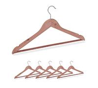 Cintre en Bois de cèdre, Lot de 24, Traverse Pantalon, encoches, élégant, Anti Mites, L:44 cm, Nature