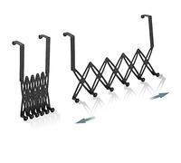 Cintre Extensible Robuste sur Crochets de Porte avec 6 Crochets pour Solutions de Rangement de Chambre à Coucher (BLACK)