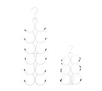 Cintre Foulard,Organisateur D'écharpes avec 12 Crochets Cintre Porte Ceinture Cravate Pliable pour éCharpes ChâLes Ceintures Et Cravates(Blanc)