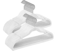 Cintre, Lot de 50, avec Encoches, Crochet Pivotant à 360°, Gain de place, Antiglisse, Blanc Classique