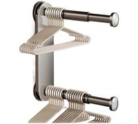 Cintre mural à ventouse réglable et pliable en acier au carbone et plastique ABS, prise sous vide sécurisée, gain de place, extensible de 6,5 à 27 cm pour salle de bain (gris)