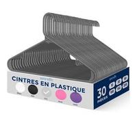 SereneLife Cintres - Cintres en Plastique - Antidérapants - Porte-Vêtement Fins et Gain de Place - pour Chemises, Pulls, Sweats, Vêtements Enfants et Robes - Ultra-Fins - Légers - Lot de 30 - Gris