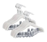 Cintres en Velours 30cm pour Bébés avec Pinces Mobiles, Cintres Antidérapants pour Enfants, Lot de 16 (30 cm) Blanc CINTRE