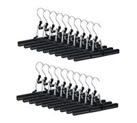 Cintres-Pinces, Lot de 20, Pantalons et Jupes métal Caoutchouc Pinces Crochet Rotatif 360°, 26 cm, Noir