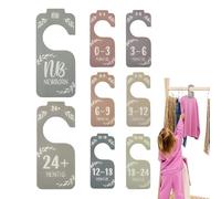 Cintres pour bébé avec séparateurs de taille, séparateurs de placard pour bébé | Organisateur de placard de chambre d'enfant en bois 8 pièces - Séparateurs de cintres de rangement pour vêtements de ch