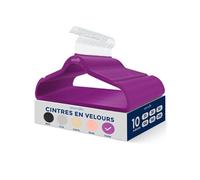 SereneLife Cintres - Cintres en Velours Antidérapants - Porte-Vêtement Fins et Robustes - avec Crochet en Métal Pivotant à 360° - Supportant jusqu'à 4,5 kg pour Vestes, Pantalons et Robes - Lot de 10