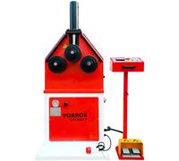 Cintreuse à 3 galets hydraulique - 2,2 kW 400 V - Cintrage de profilés métal - Usage professionnel horizontal & vertical Torros CM58HT