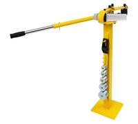Cintreuse manuelle pour tubes - Cintreuse à tubes - Angle de cintrage 0–200° - 7 matrices rondes de 2,54 à 7,62 cm - Capacité 8×32 mm/6×50 mm - Poignée réglable de 49 à 69 cm - Jaune