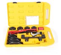 Cintreuse manuelle pour tubes - Cintreuse hydraulique - Cintrage de 0 à 90° - Jeu de 7 matrices - Pour tubes en cuivre, en aluminium et en fer, CVC/climatisation/froid - Mallette d'outils portable - J