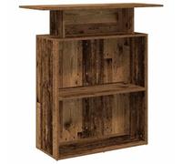 CIOURSTO Bureau de Réception en Bois avec étagères de Rangement, Grand Comptoir, Table de Caisse, Station de Travail élégante, Module de Vœux Universel pour Salon, Bureau, Magasin (Vieux Bois)