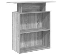 CIOURSTO Bureau de Réception en Bois avec étagères de Rangement, Grand Comptoir, Table de Caisse, Station de Travail élégante, Module de Vœux Universel pour Salon, Bureau, Magasin (Sonoma Gris)
