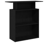 CIOURSTO Bureau de Réception en Bois avec étagères de Rangement, Grand Comptoir, Table de Caisse, Station de Travail élégante, Module de Vœux Universel pour Salon, Bureau, Magasin (Noire)