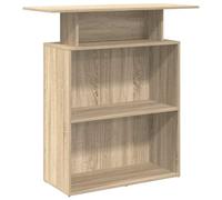 CIOURSTO Bureau de Réception en Bois avec étagères de Rangement, Grand Comptoir, Table de Caisse, Station de Travail élégante, Module de Vœux Universel pour Salon, Bureau, Magasin (Chêne Sonoma)